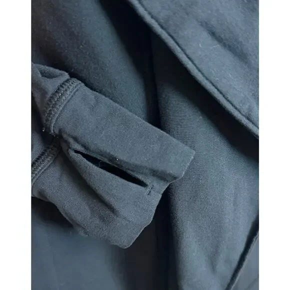 Lucy Women Small Black Zip Up Jacket Yoga Asymmetrical Drape Collar Athleisure - Picture 4 of 8